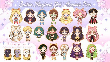 Sailor Magical Girl: Enamel Pins