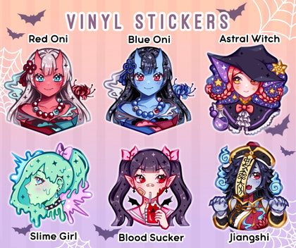 Ghoulish Gals Vinyl Stickers